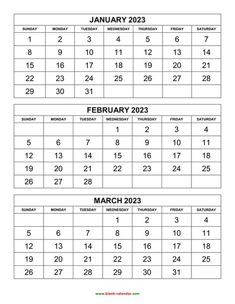 Free Download Printable Calendar 2023 3 Months Per Page 4 Pages Vertical