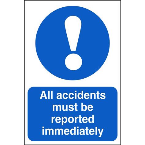 Report All Accidents Immediately Mandatory Workplace Safety Signs