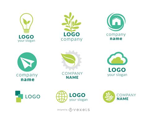 Green Company Logo Set Vector Download