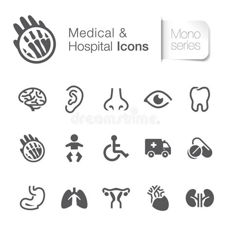 Het Ziekenhuis En Medische Pictogrammen Vector Illustratie