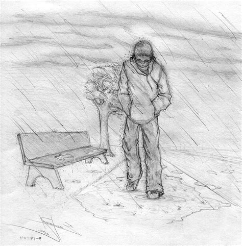 Wallpaper Sketch Pic Sad Drawing Alone Boy Wallpaper Alone Boy Sad