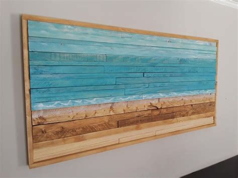 Beach Wood Wall Art Reclaimed Wood Wall Art Wood Wall Art Etsy In