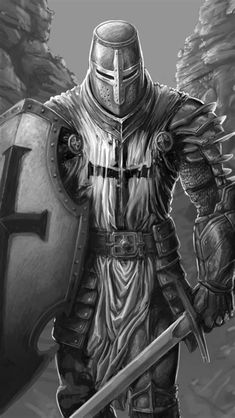 Download Wallpaper 750x1334 The Knight Fantasy Warrior Art Iphone 7