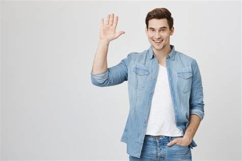 Free Photo Friendly Guy Waving Hand Saying Hello Body Reference