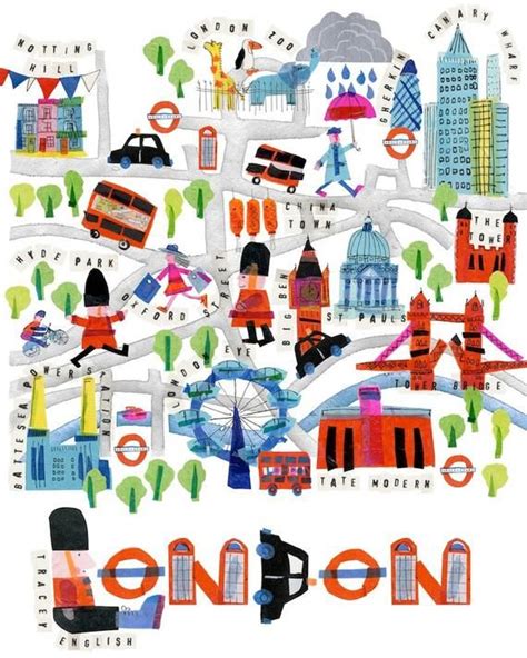 London Map Illustrated Map London Map London Illustration