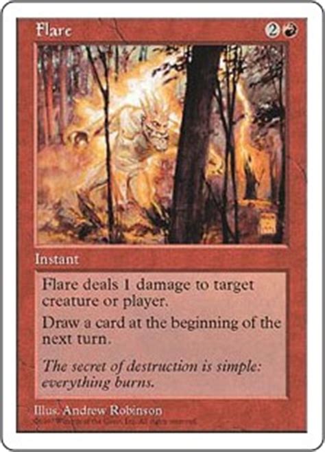 @modnation675 i don't see realistic red draw cards so often on this site.or is it only me? Flare (Fifth Edition) - Gatherer - Magic: The Gathering