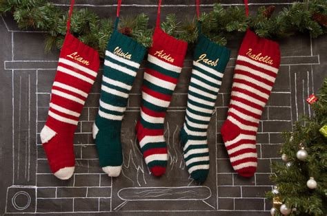 Personalized Striped Christmas Stockings Christmas Stockings Striped Christmas Stocking Diy