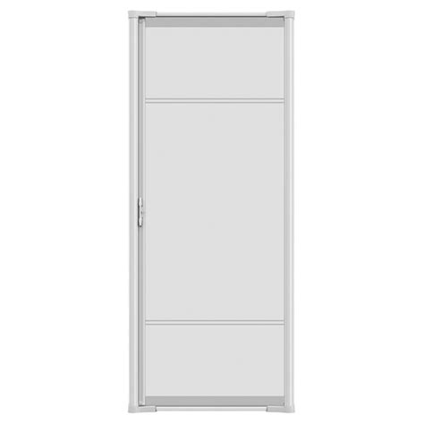 Cool Single Retractable Door Screen White For 80 In Tall X 32 In To 36