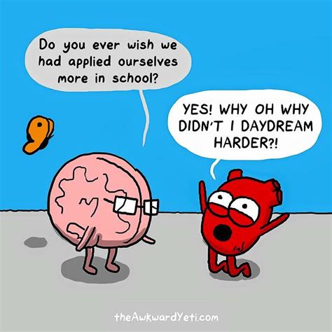 heart vs brain akward yeti the awkward yeti funny cartoons cartoons comics funny comics you