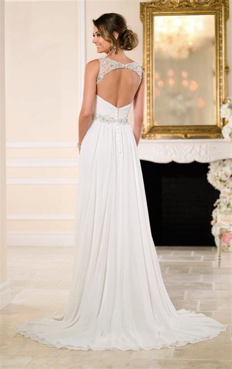 Flowy Grecian Bridal Gown With Sparkly Belt Stella York Wedding