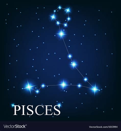 Pisces Zodiac Sign Beautiful Bright Royalty Free Vector