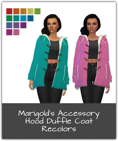 Marigolds Hood Duffle Coat Recolors At Maimouth Sims4 Sims 4 Updates