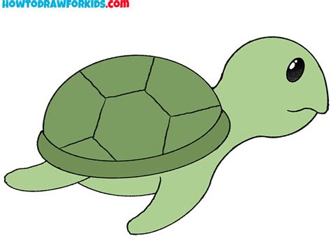 How To Draw A Turtle Step By Step Easy Drawing Tutorial For Kids