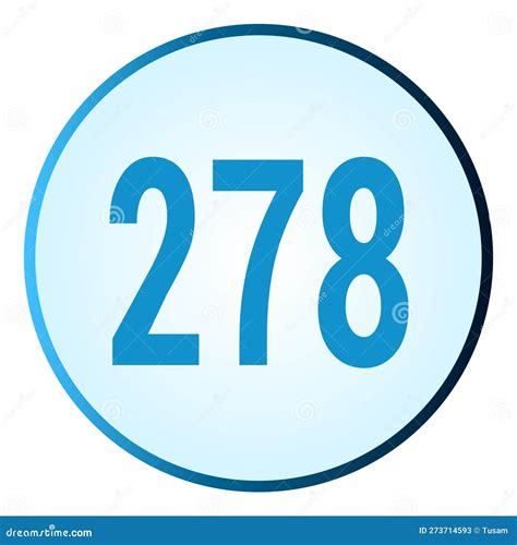 Number 278 Symbol Or Logo With Round Frame In Blue Gradient Color Stock