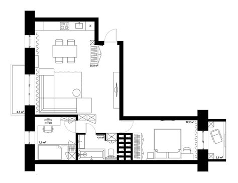 Maybe you would like to learn more about one of these? Double Bedroom L-Shaped Home Design: 2 Examples With Floor ...