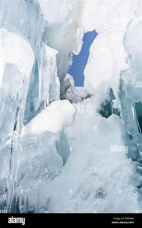 Blue Ice Cave Stock Photo Alamy