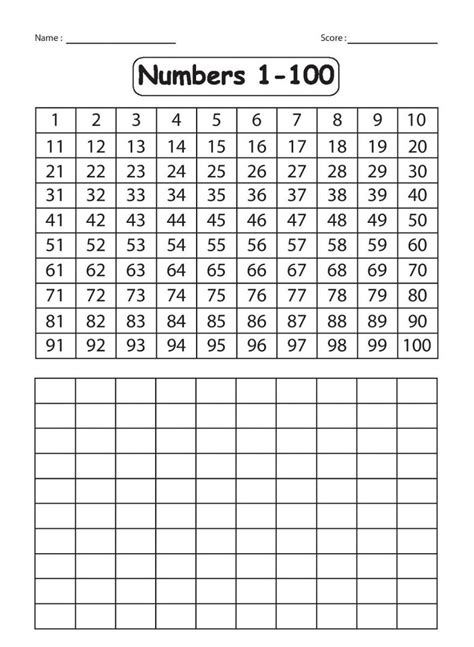 10 Best Printable Numbers From 1 100 Printableecom Number Sheets 1