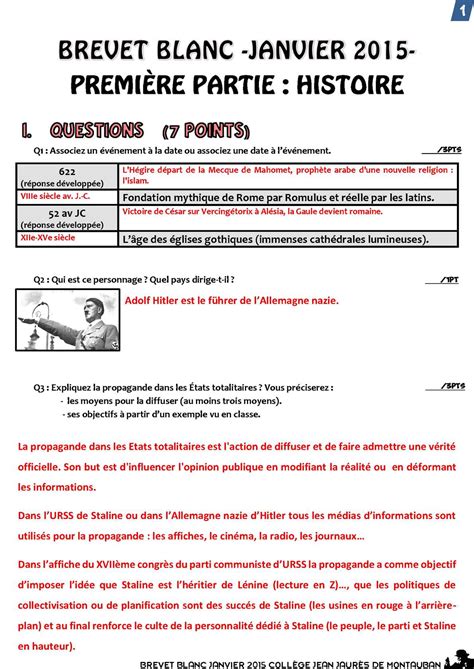 Calaméo Correction Brevet Blanc Janvier 2015