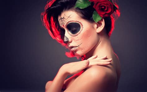 Beautiful Woman Painted Sugar Skull
