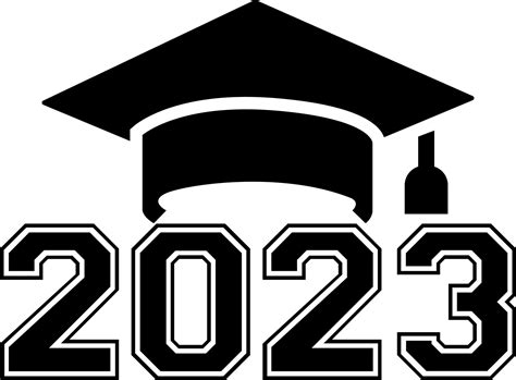 2023 Graduation Cap Svg Class Of 2023 Black And White Design Template