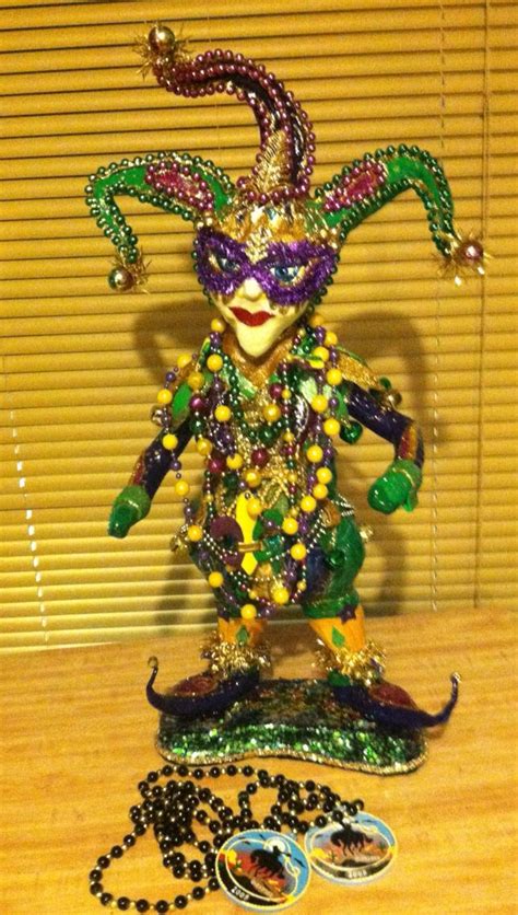 Large Jester 2 Tall Hand Sculpted Mardi Gras Jester