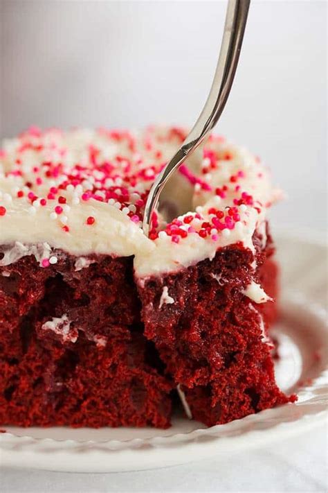 Sign up for the tasty newsletter today! Red Velvet Poke Cake | Brown Eyed Baker