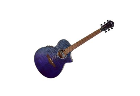 Ibanez Aewc32fm Psf Shallow Body Acousticelectric Guitar Purple Sunset