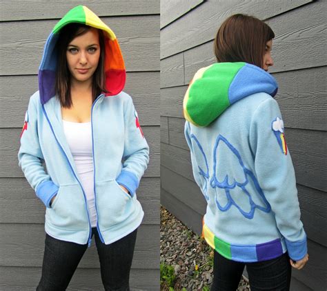 Rainbow Dash Fleece Hoodie Raritys Boutique On Etsy Rainbow Dash