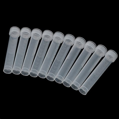 10pcs 10ml Lab Plastic Frozen Test Tubes Vial Seal Cap Container For