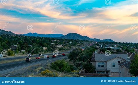 Beautiful Sunset In Northern Albuquerque New Mexico Stock Photo Image