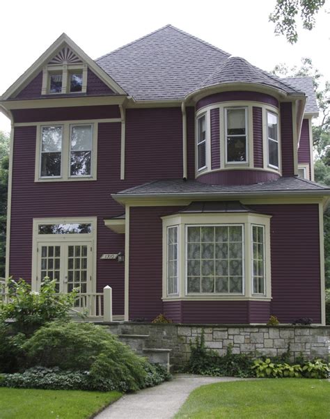 Purple Exterior House Paint Design Decorqt