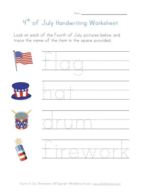 Printable Fourth Of July Worksheets For Preschool