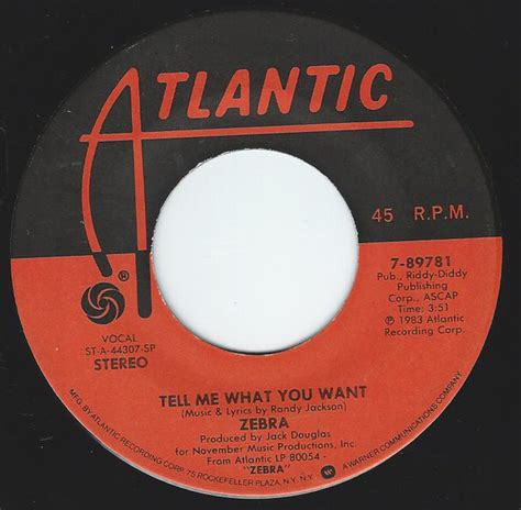 Zebra Tell Me What You Want Releases Discogs