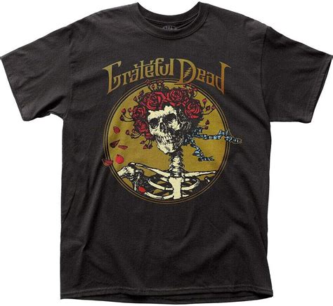 Grateful Dead Grateful Skull T Shirt Mens N Roll Band Tee Black Amazon De Bekleidung