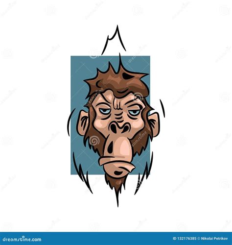 Monkey Vector Illustration Logo Design Template With Monkey Stock
