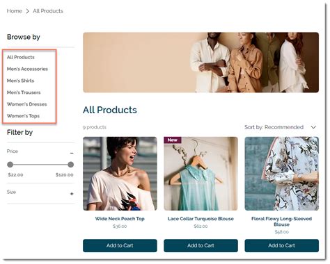 Wix Stores Displaying Product Categories Help Center Wix Com