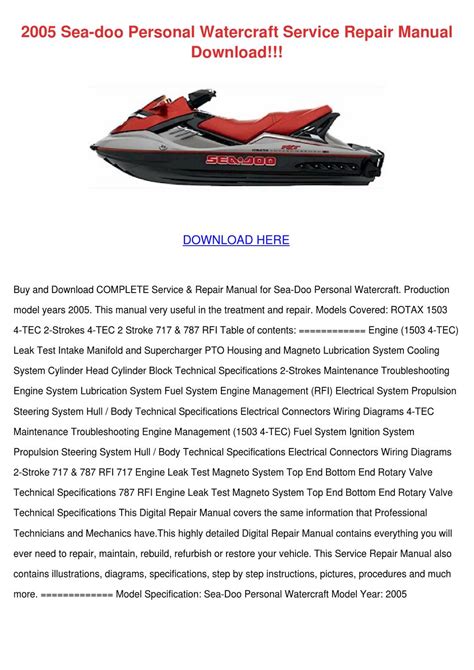Shop with afterpay on eligible items. 2005 Sea Doo Personal Watercraft Service Repa by ...