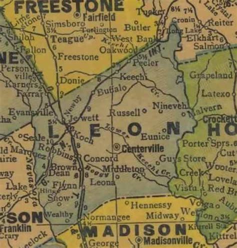 Leon County Texas Map Map Of West