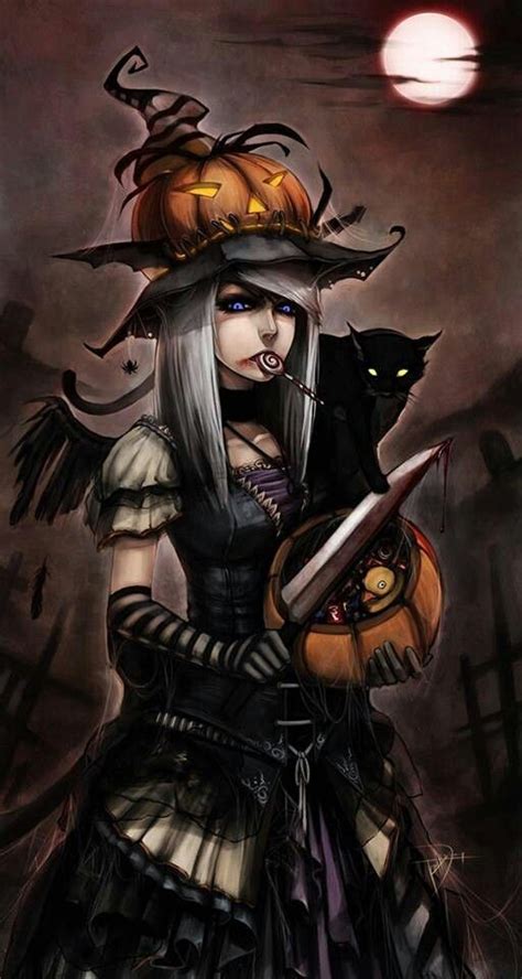 Pin By Rwlockwood On Art Anime Halloween Beautiful Witch Anime Witch