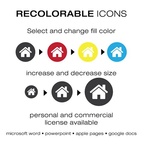 Resume Icons Set Recolorable Icons For Microsoft Word Powerpoint And