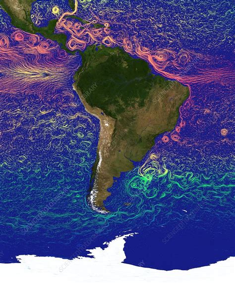 Ocean Currents Around South America Stock Image C0296129 Science