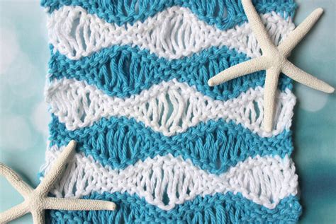 Sea Foam Wave Drop Knit Stitch Pattern With Video Tutorial Studio Knit
