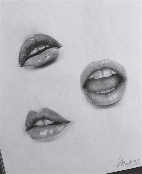 Sketchbook Drawing Of Lips Mouth Close Up I Pencil Art Idea I Drawing Realistic Sketch Study