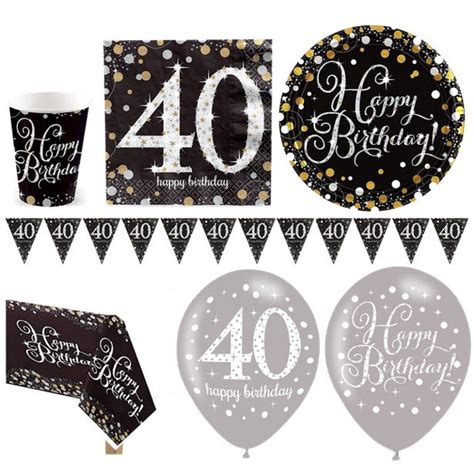 Sparkling Celebration 40th Birthday Deluxe Party Pack For 16 Party