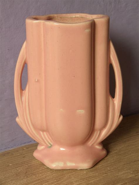 Pottery vase, vintage 1940's Mccoy pottery double handle vase