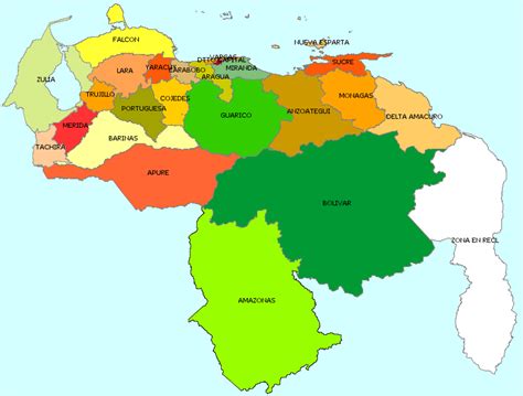 Mapa Politico De Venezuela