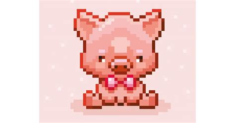 Pixelart Pixel Graph Pixelated Cute Animal Pig Dibujo