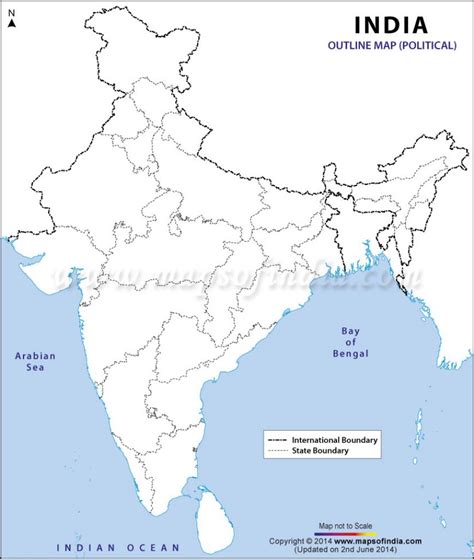 India Political Map In A4 Size Physical Map Of India Printable