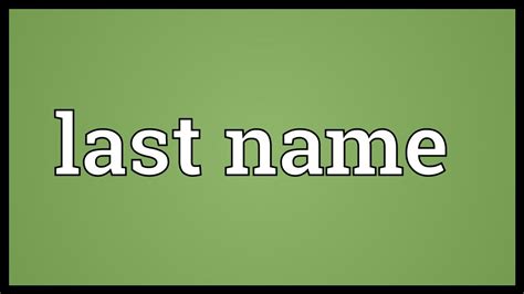 Last Name Meaning Youtube