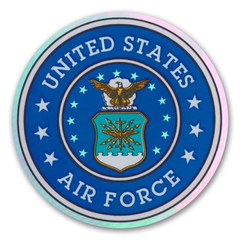 United States Air Force Round Holographic Sticker At Sticker Shoppe